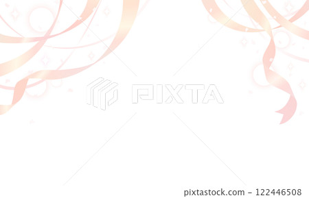 懸掛的淺粉紅色絲帶和五彩紙屑的裝飾插圖 122446508