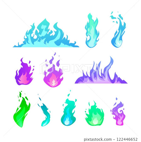 Colorful magical flame collection. Colorful magical flame collection. 122446652