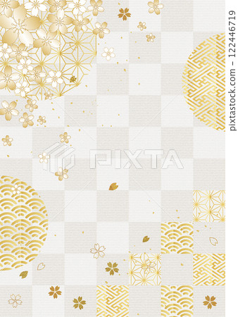 櫻花和日本圖案背景 122446719