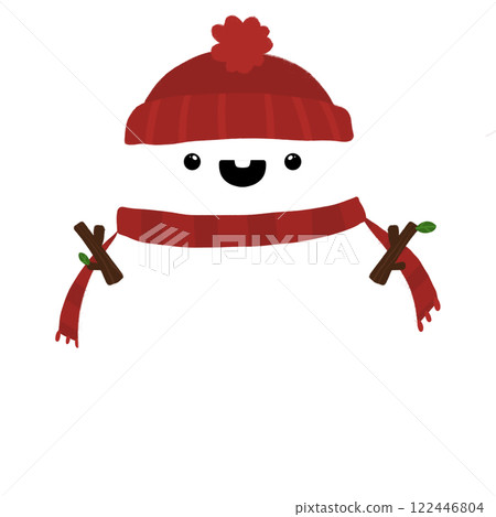 Cute Snowman Cartoon Winter Cartoon Christmas Snowman Cartoon 122446804