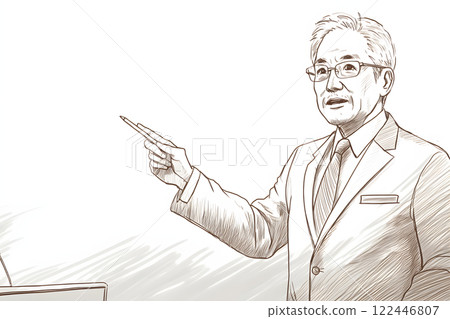 Senior men smiling and discussing at a business meeting Senior men smiling and discussing at a business meeting 122446807