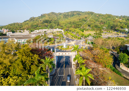 The paifang at the entrance of the Zhongxing New Village in Nantou County, Taiwan 122446930