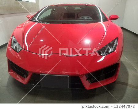Newly purchased red Lamborghini Huracan 122447078