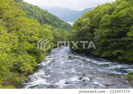 Ryuzu Falls surrounded by fresh greenery 122447274