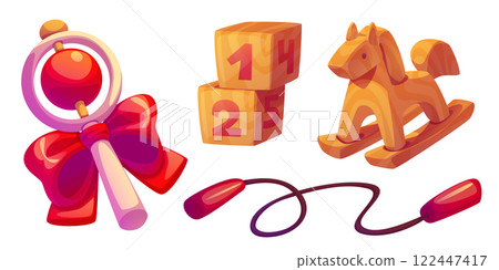 Wooden toys collection 122447417
