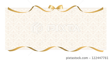 優雅的金絲帶框架，帶有蕾絲和錦緞圖案 122447781