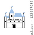 Stock Illustration: Simple and cute castle_flag_amusement park_Europe_icon 122447982