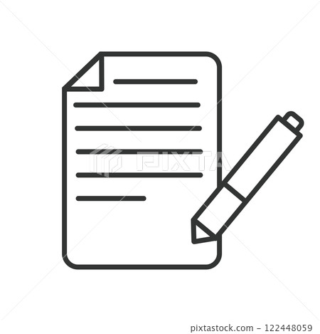Paper and pen icon Paper and pen icon 122448059
