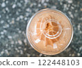 Iced Blended Coffee Drink in a Plastic Cup with Whipped Cream 122448103