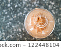 Iced Blended Coffee Drink in a Plastic Cup with Whipped Cream 122448104