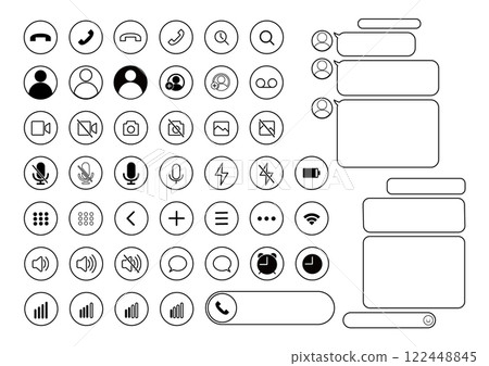 A set of icons that can be used on the screen of a mobile phone call or messaging app 122448845
