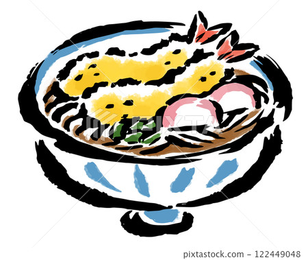天婦羅烏龍麵-手繪插畫 天婦羅烏龍麵-手繪插畫 122449048