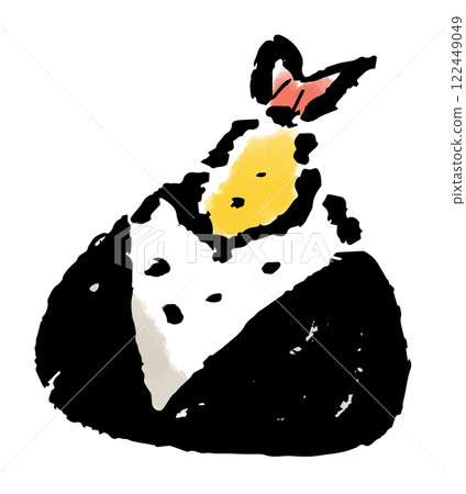 天婦羅飯糰毛筆插畫 天婦羅飯糰毛筆插畫 122449049