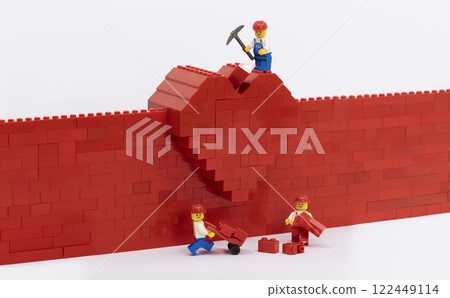 worker build the heart in valentines day worker build the heart in valentines day 122449114