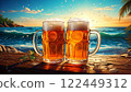 啤酒倒入杯子裡 122449312