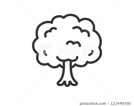 Illustration of tree icon (line drawing) 122449390