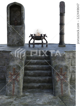 3D Stone pedestal sacrifice place 3D Stone pedestal sacrifice place 122449647