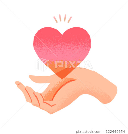 A big heart floating in the palm of your hand 122449654