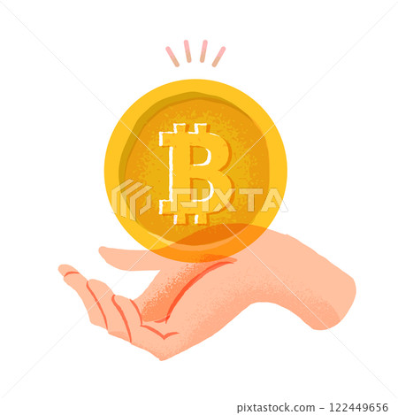 Hand holding bitcoin Hand holding bitcoin 122449656