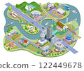 Illustration of a smart city streetscape rooted in daily life (variations available) 122449678