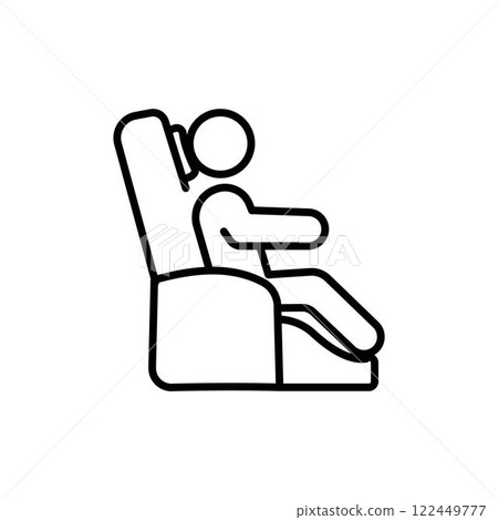 man on a portable massage chair. linear icon. Line with editable stroke man on a portable massage chair. linear icon. Line with editable stroke 122449777