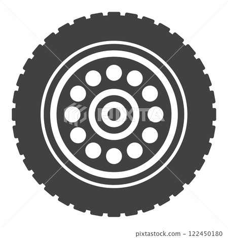 Alloy rim vector icon - Car wheel and tire vector symbol 122450180
