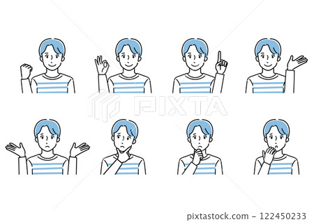 面部表情套年輕人 面部表情套年輕人 122450233