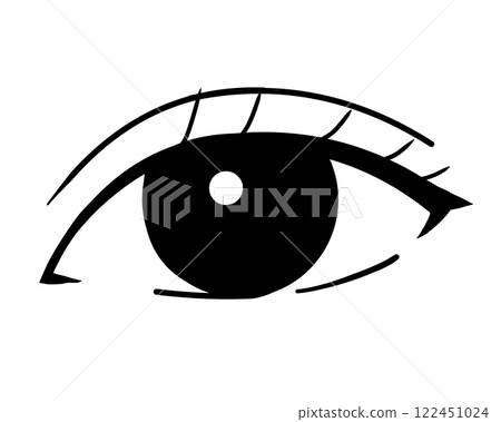 Simple eye illustration (wide double eyelid) 122451024