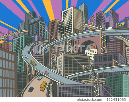 Megapolis city with many roads high. Urbanism is a modern problem. Sale of real estate and tourist trips to the capitals of the world. Megapolis city with many roads high. Urbanism is a modern problem. Sale of real estate and tourist trips to the capitals of the world. 122451063