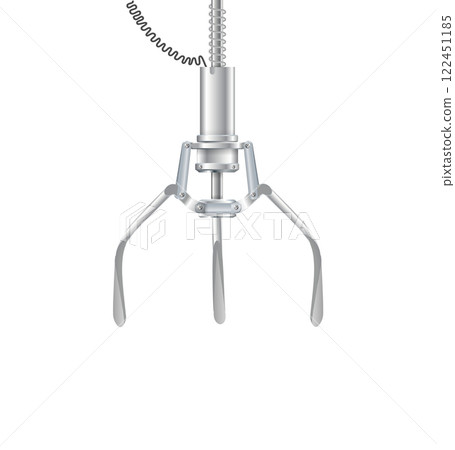 Gripper arm. Slot machine elevator machine for getting toys and prizes. Mechanical gripper tentacles. Vector 122451185