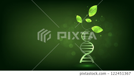 Green plant 3d DNA molecule helix. Green plant 3d DNA molecule helix. 122451367