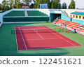 Tennis court. General view, panorama of the sports arena 122451621