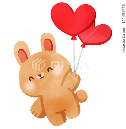 Happy brown rabbit with valentines day Happy brown rabbit with valentines day 122451756