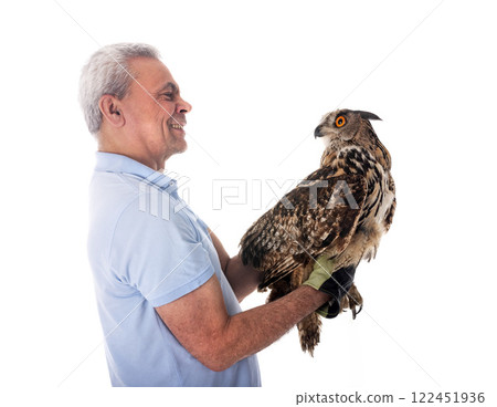 Eurasian eagle-owl in studio 122451936