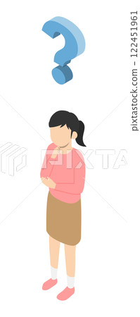Girl Question Isometric Girl Question Isometric 122451961