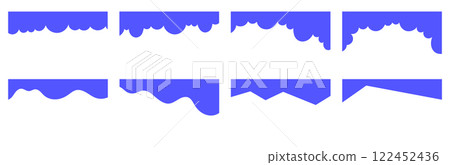 Blue Wave and Jagged Edge Shapes Set, Decorative Borders for Graphic Design, Website Elements, Invitations, and Craft Projects Blue Wave and Jagged Edge Shapes Set, Decorative Borders for Graphic Design, Website Elements, Invitations, and Craft Projects 122452436
