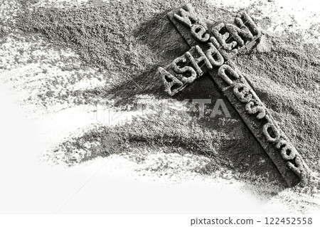 Ash Wednesday Cross. A cross made of ashes Ash Wednesday Cross. A cross made of ashes 122452558