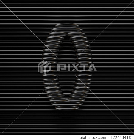 Black wire font Number 0 ZERO 3D 122453418