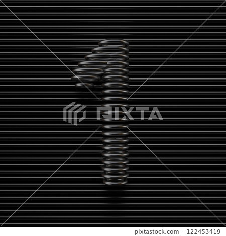 Black wire font Number 1 ONE 3D 122453419