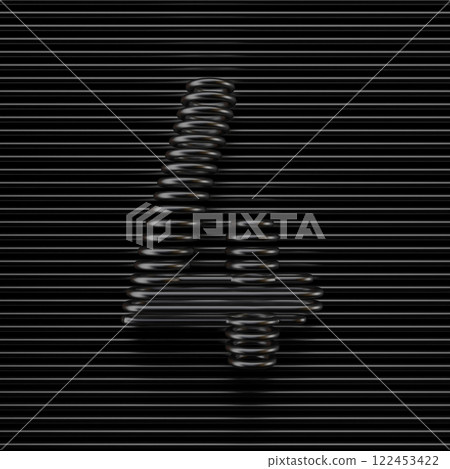 Black wire font Number 4 FOUR 3D Black wire font Number 4 FOUR 3D 122453422