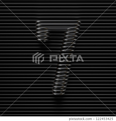 Black wire font Number 7 SEVEN 3D 122453425