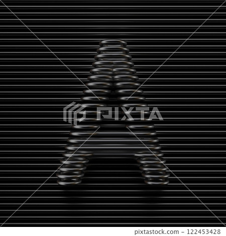 Black wire font Letter A 3D 122453428
