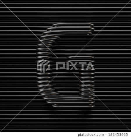 Black wire font Letter G 3D 122453435