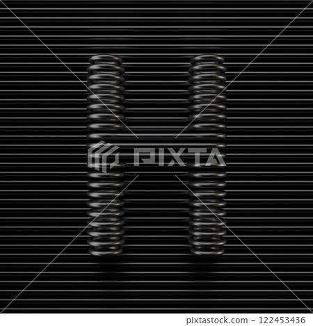 Black wire font Letter H 3D 122453436