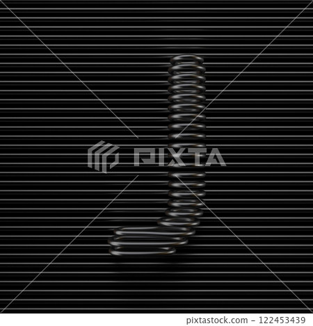 Black wire font Letter J 3D Black wire font Letter J 3D 122453439
