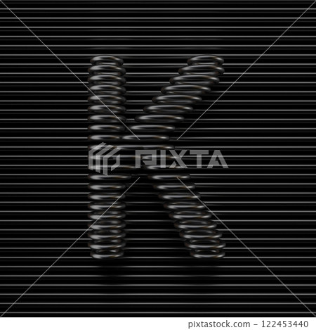 Black wire font Letter K 3D 122453440