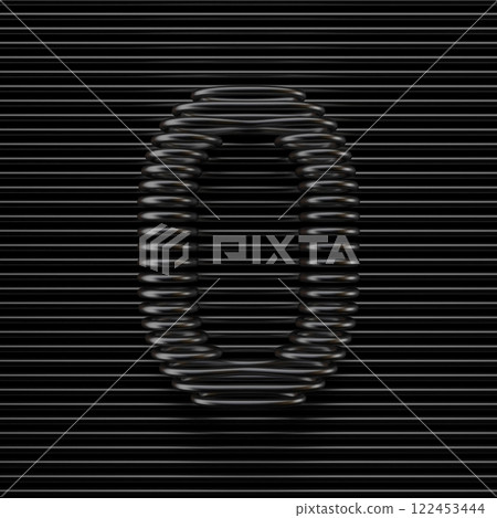 Black wire font Letter O 3D Black wire font Letter O 3D 122453444
