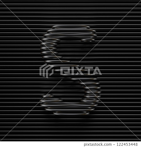 Black wire font Letter S 3D 122453448