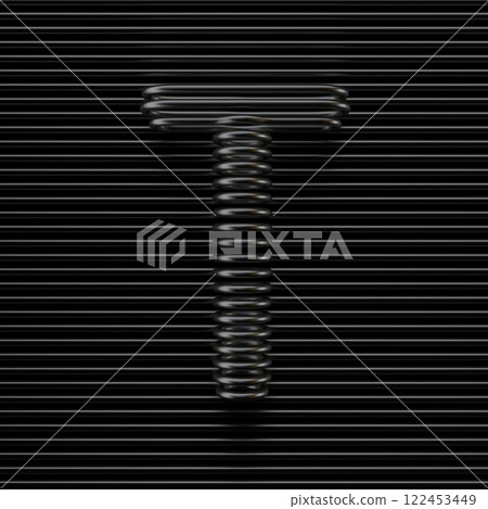 Black wire font Letter T 3D 122453449