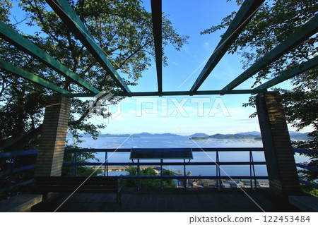 The Seto Inland Sea spreads out below Shofukujiyama Park The Seto Inland Sea spreads out below Shofukujiyama Park 122453484
